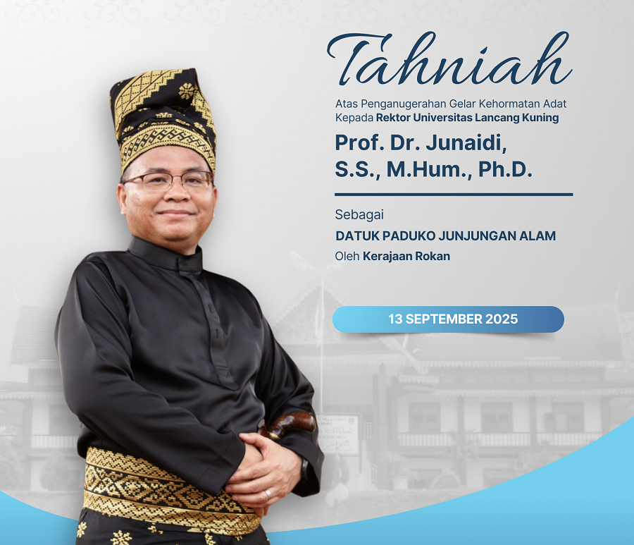 Rektor Unilak Prof Junaidi Terima Anugerah Gelar Kehormatan Adat dari Kerajaan Rokan