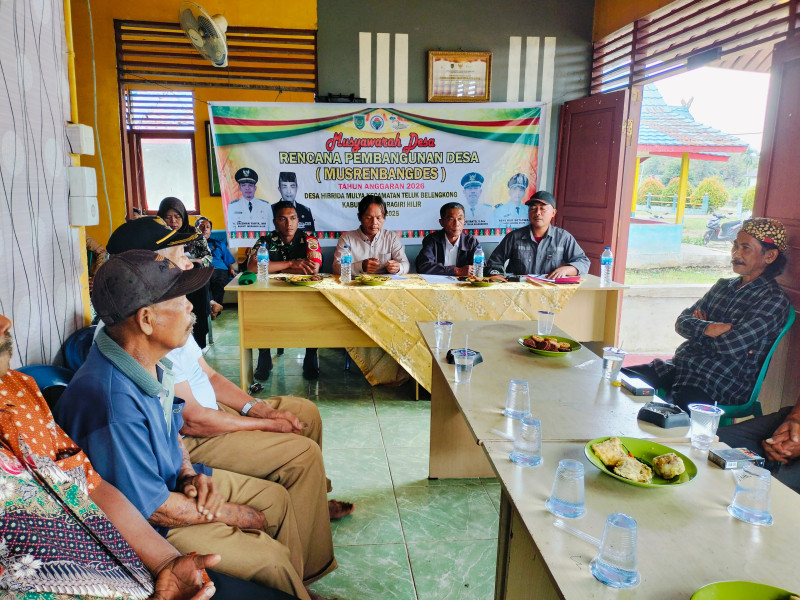 Babinsa Hibrida Mulya Koramil 06/Kateman Hadiri Musrenbangdes Tahun Anggaran 2026