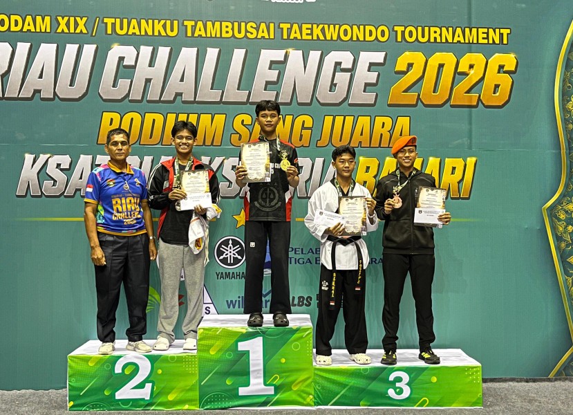 Kontingen Taekwondo Inhil Raih Juara Umum 2 di Kejuaraan Piala Kodam XIX Tuanku Tambusai