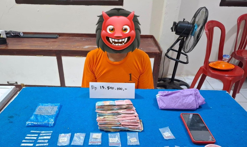 Polsek Enok Tangkap Pelaku Penyalahgunaan Narkotika Jenis Shabu