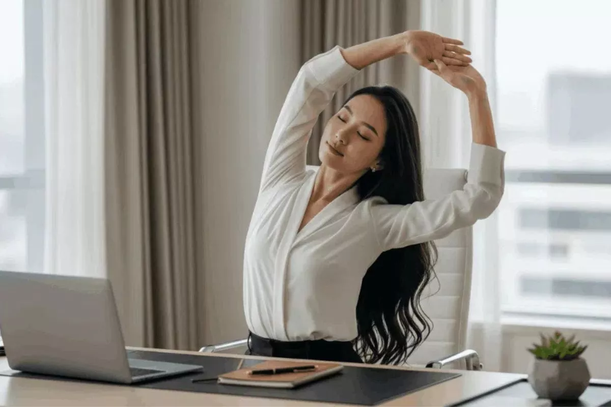 Modal Duduk Doang! Intip 6 Gerakan Stretching Ringan di Meja Kerja Usir Pegal