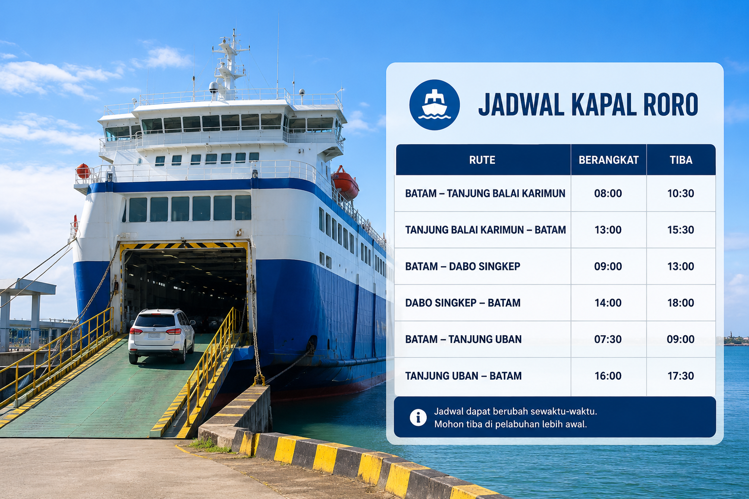 Kapal KMP Sembilang Batam–Kuala Tungkal Layani Penumpang, Ini Jadwal dan Tiketnya